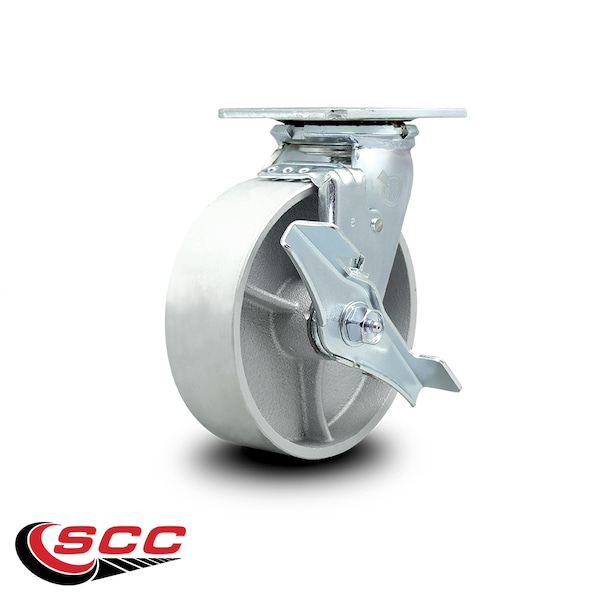6 Inch Semi Steel Swivel Caster With Roller Bearing And Brake